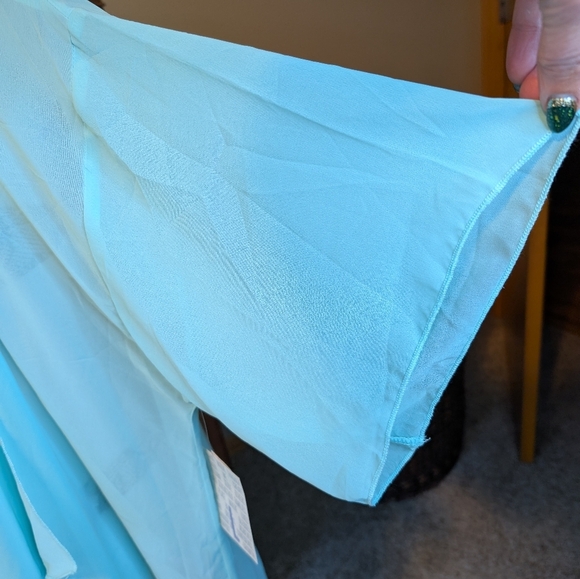 NWT LuLaRoe Monroe Seafoam Green Fringe Swim Coverup - Picture 6 of 13